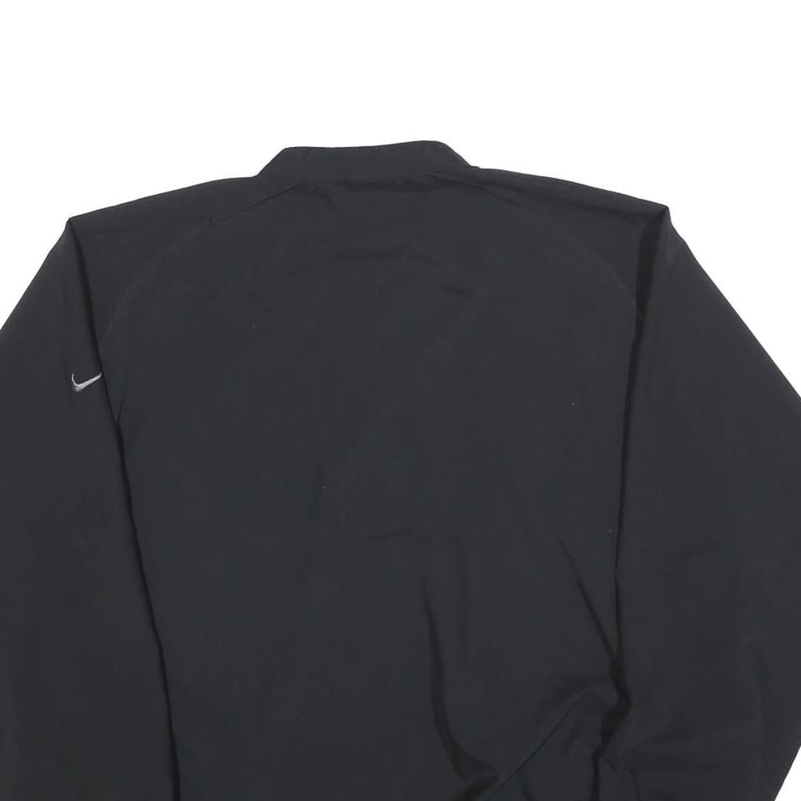 NIKE Mens Black Outdoor Jacket L Polyester Blend Zip Plain Sportswear