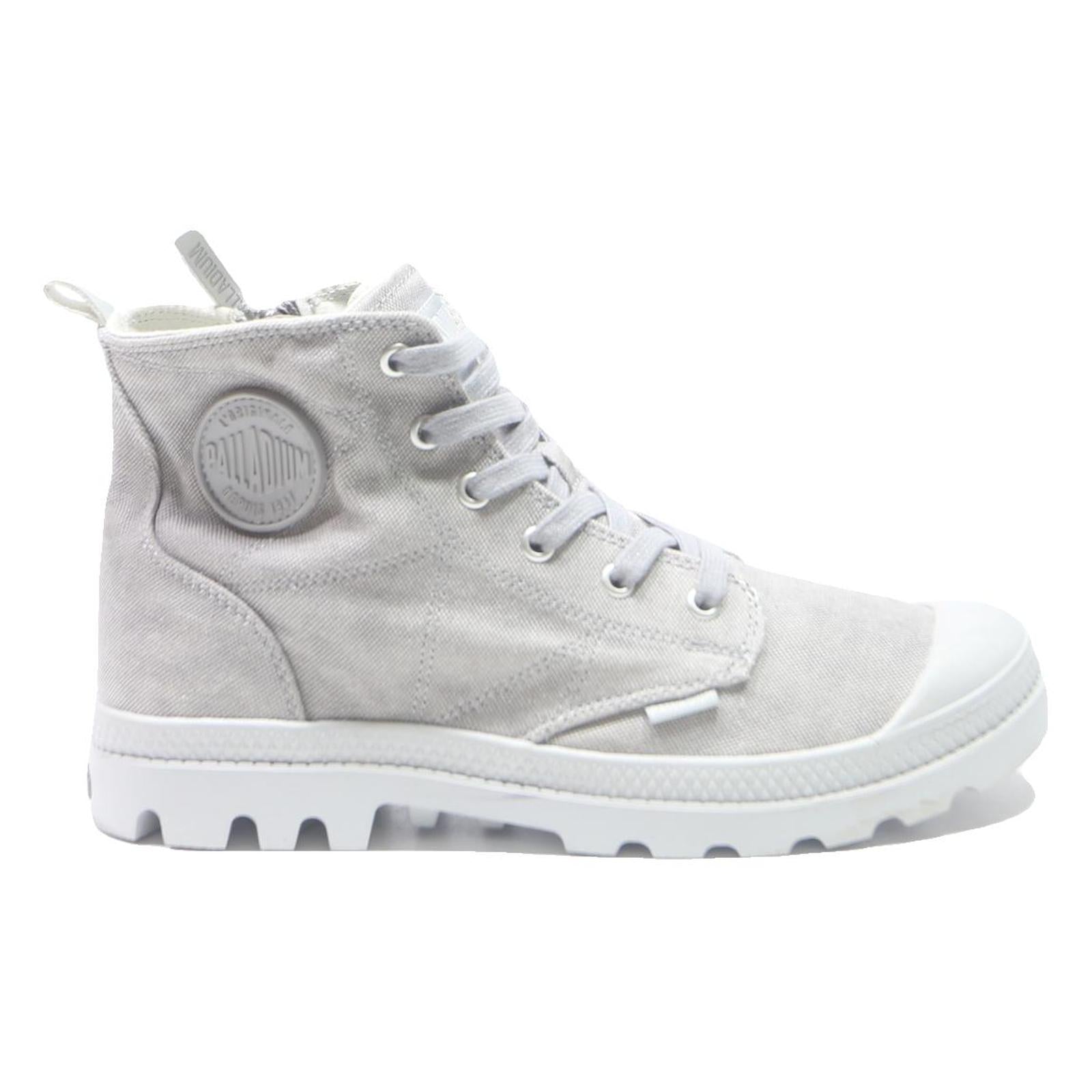 PALLADIUM Pampa Hi Womens Canvas Boots White UK 7 Lightweight Durable