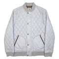 TIMBERLAND Mens White Quilted Bomber Jacket M Nylon Diamond Patterned