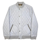 TIMBERLAND Mens White Quilted Bomber Jacket M Nylon Diamond Patterned