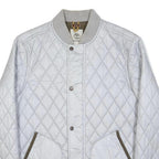 TIMBERLAND Mens White Quilted Bomber Jacket M Nylon Diamond Patterned