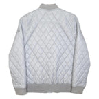 TIMBERLAND Mens White Quilted Bomber Jacket M Nylon Diamond Patterned