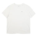 TOMMY HILFIGER Mens White T-Shirt XL Short Sleeve Crew Neck Minimal Logo