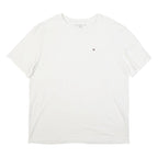 TOMMY HILFIGER Mens White T-Shirt XL Short Sleeve Crew Neck Minimal Logo
