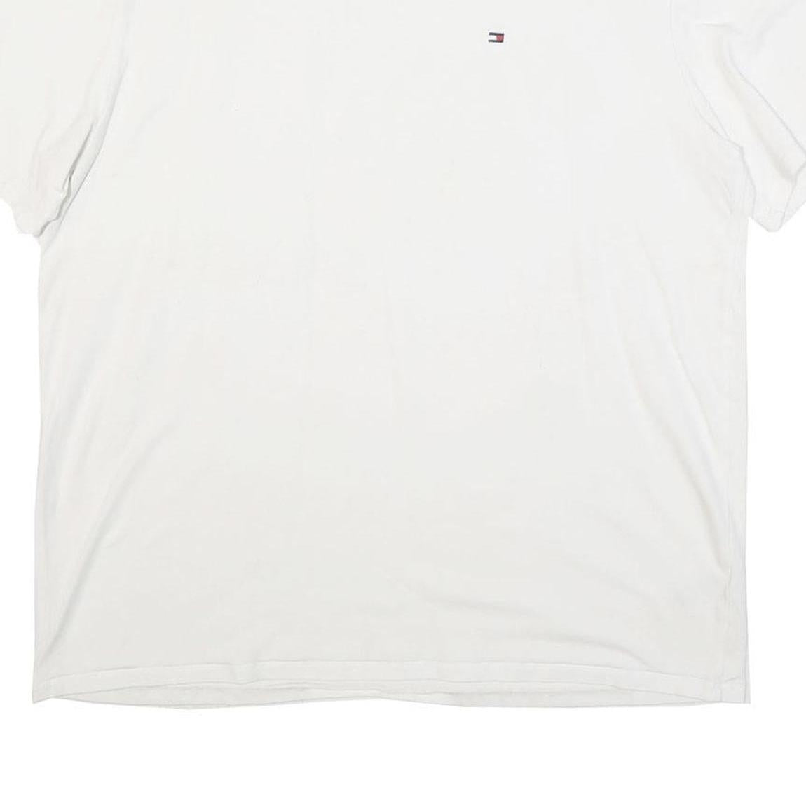 TOMMY HILFIGER Mens White T-Shirt XL Short Sleeve Crew Neck Minimal Logo