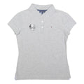 TOMMY HILFIGER Womens Grey Polo Shirt M Ryder Cup Embroidered Logo Classic