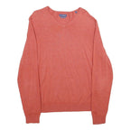 CHARLES VOGELE Mens Coral Plain Cotton Blend V Neck Basic Knit M Jumper