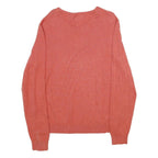 CHARLES VOGELE Mens Coral Plain Cotton Blend V Neck Basic Knit M Jumper