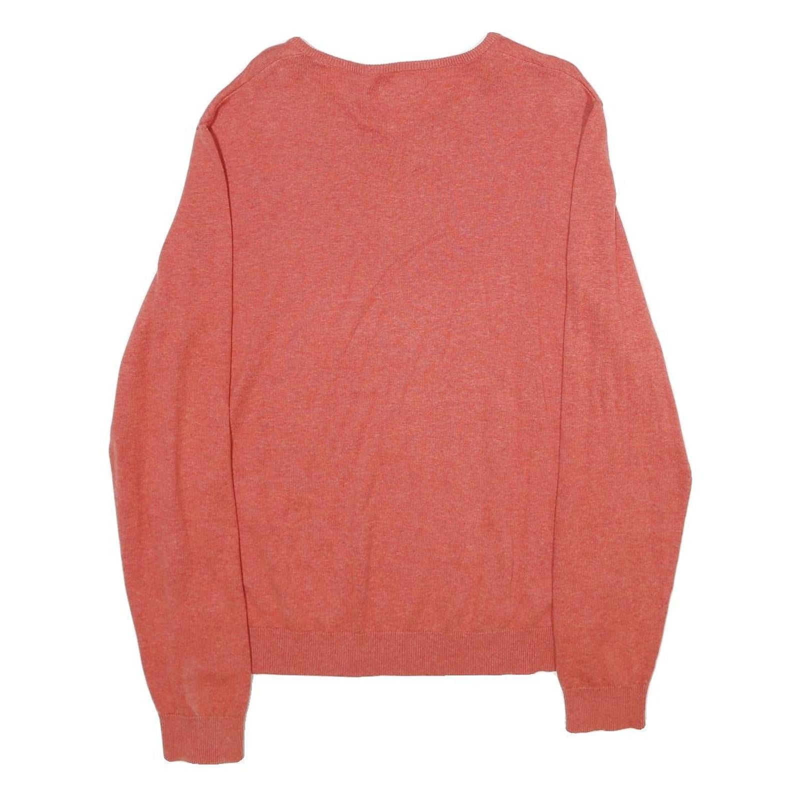 CHARLES VOGELE Mens Coral Plain Cotton Blend V Neck Basic Knit M Jumper