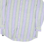 MEMBERS ONLY Mens Green & Purple Striped Cotton Blend Shirt XL Casual