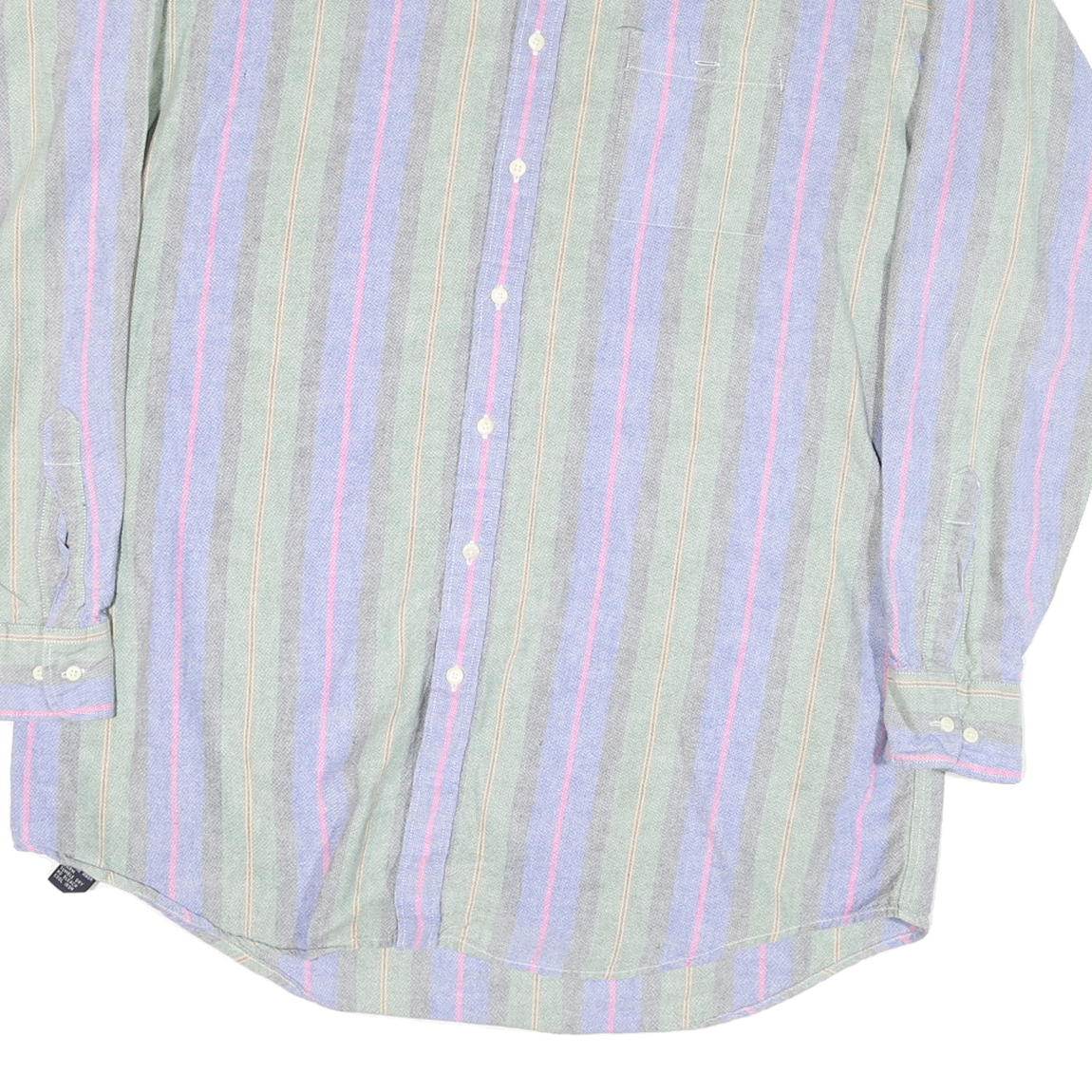 MEMBERS ONLY Mens Green & Purple Striped Cotton Blend Shirt XL Casual