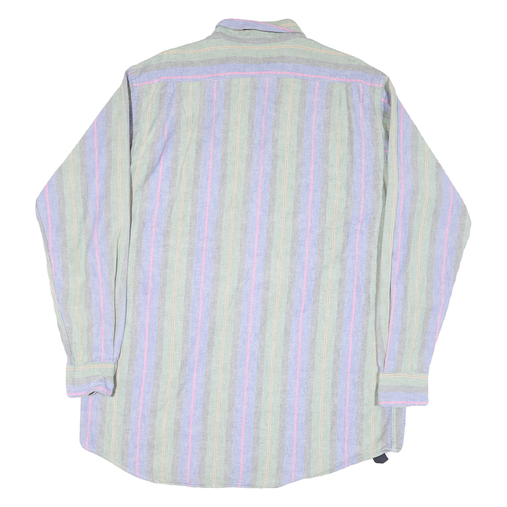 MEMBERS ONLY Mens Green & Purple Striped Cotton Blend Shirt XL Casual