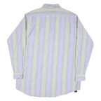MEMBERS ONLY Mens Green & Purple Striped Cotton Blend Shirt XL Casual