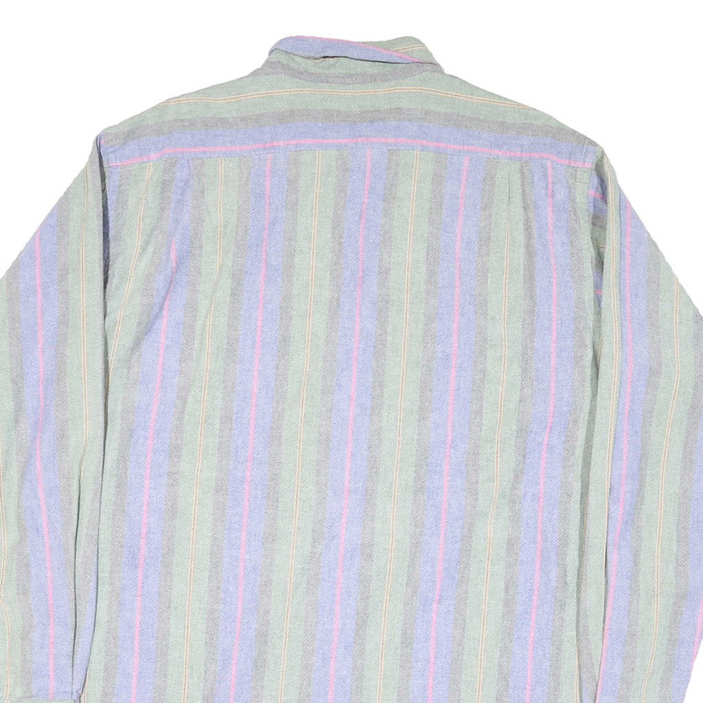 MEMBERS ONLY Mens Green & Purple Striped Cotton Blend Shirt XL Casual