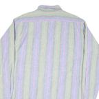 MEMBERS ONLY Mens Green & Purple Striped Cotton Blend Shirt XL Casual