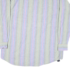 MEMBERS ONLY Mens Green & Purple Striped Cotton Blend Shirt XL Casual
