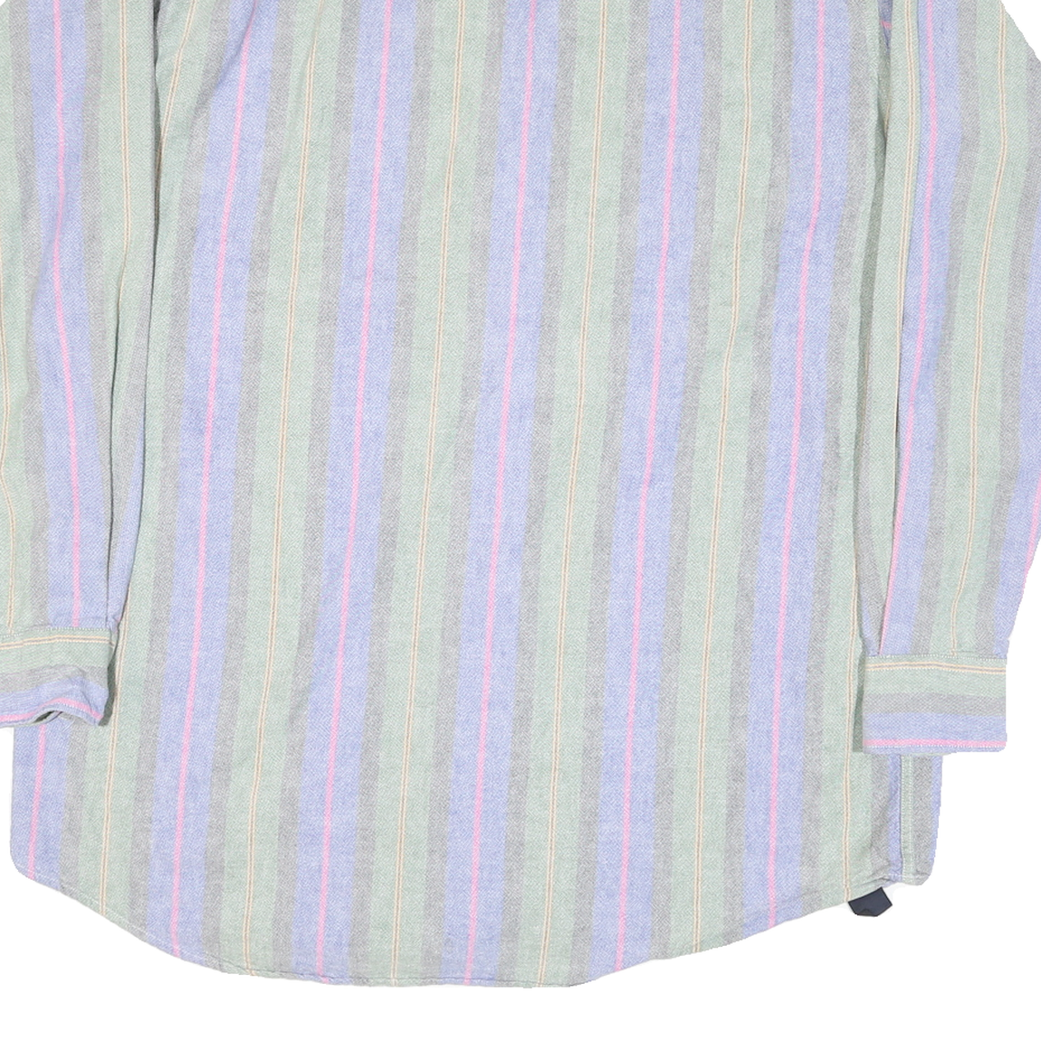 MEMBERS ONLY Mens Green & Purple Striped Cotton Blend Shirt XL Casual