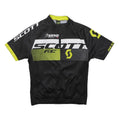 SCOTT Boys Black & Yellow Cycling Jersey 9-10Y Short Sleeve Zip Neck