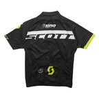 SCOTT Boys Black & Yellow Cycling Jersey 9-10Y Short Sleeve Zip Neck