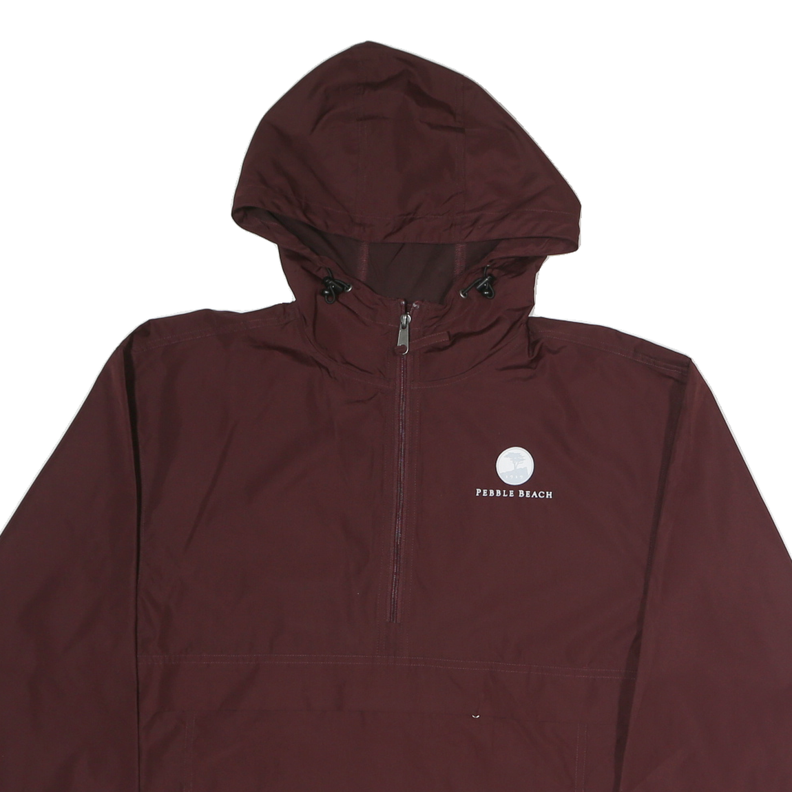 CHAMPION Mens Maroon Pebble Beach Hooded Jacket S Polyester Blend Zip Casual