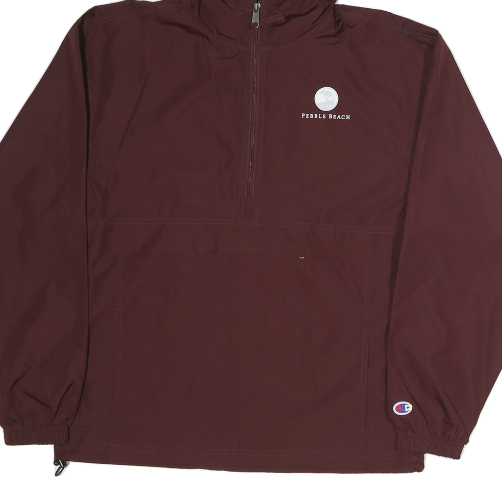 CHAMPION Mens Maroon Pebble Beach Hooded Jacket S Polyester Blend Zip Casual