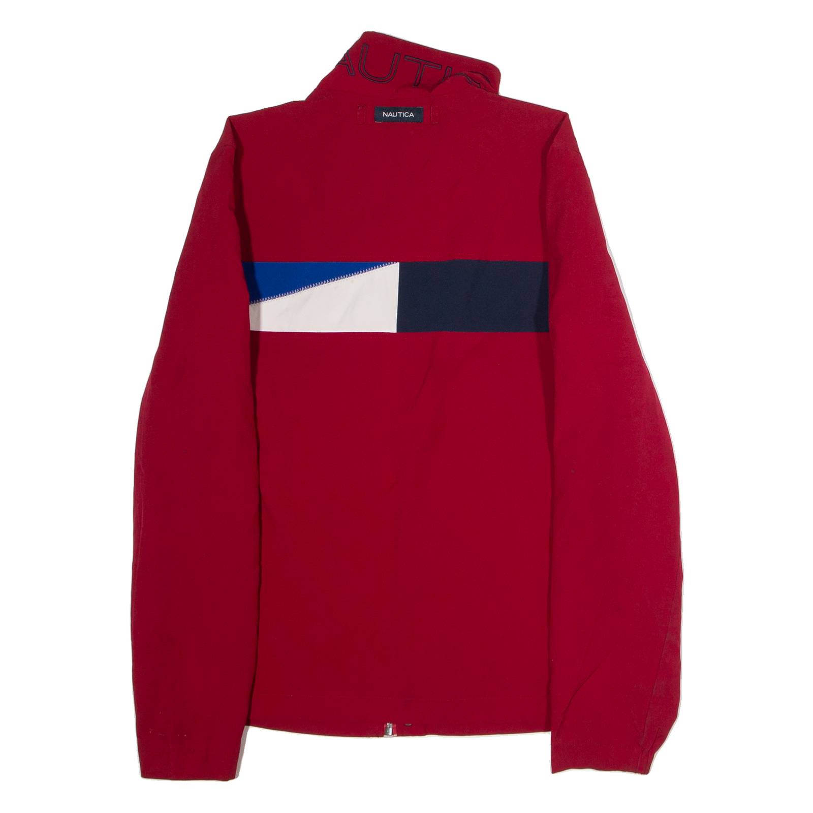 NAUTICA Mens Rain Jacket Red Colourblock S