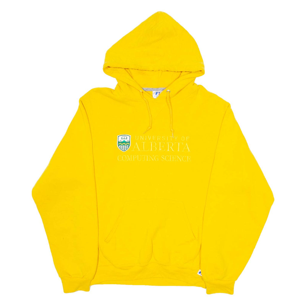 RUSSELL ATHLETIC University Of Alberta Mens Yellow Hoodie USA S