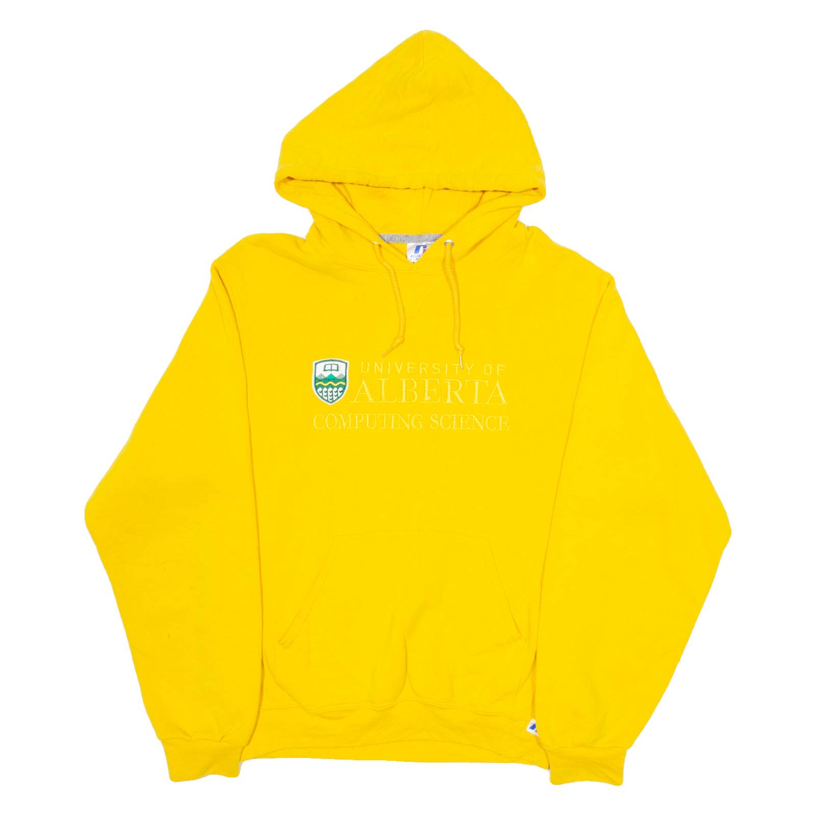 RUSSELL ATHLETIC University Of Alberta Mens Yellow Hoodie USA S