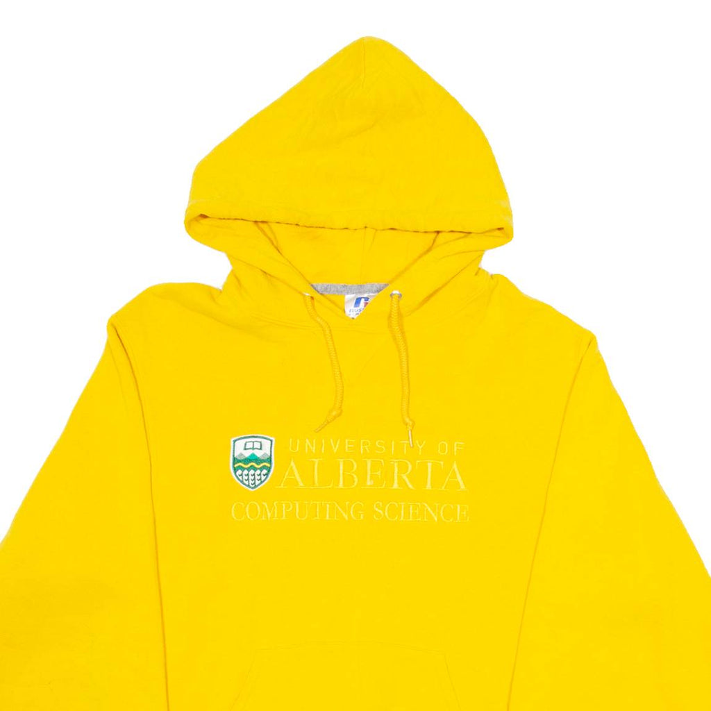 RUSSELL ATHLETIC University Of Alberta Mens Yellow Hoodie USA S