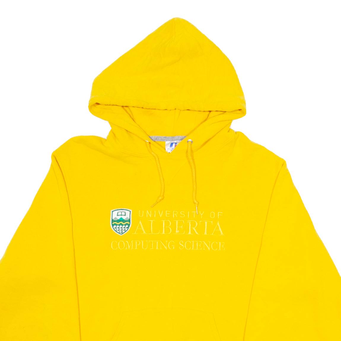 RUSSELL ATHLETIC University Of Alberta Mens Yellow Hoodie USA S