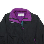 COLUMBIA Womens Black & Purple Outdoor Jacket L Synthetic Zip Casual Sportswear