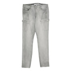 NILE ATELIER Womens Cotton Blend Grey Regular Fit Cargo Trousers W32 L32 Utility