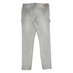 NILE ATELIER Womens Cotton Blend Grey Regular Fit Cargo Trousers W32 L32 Utility