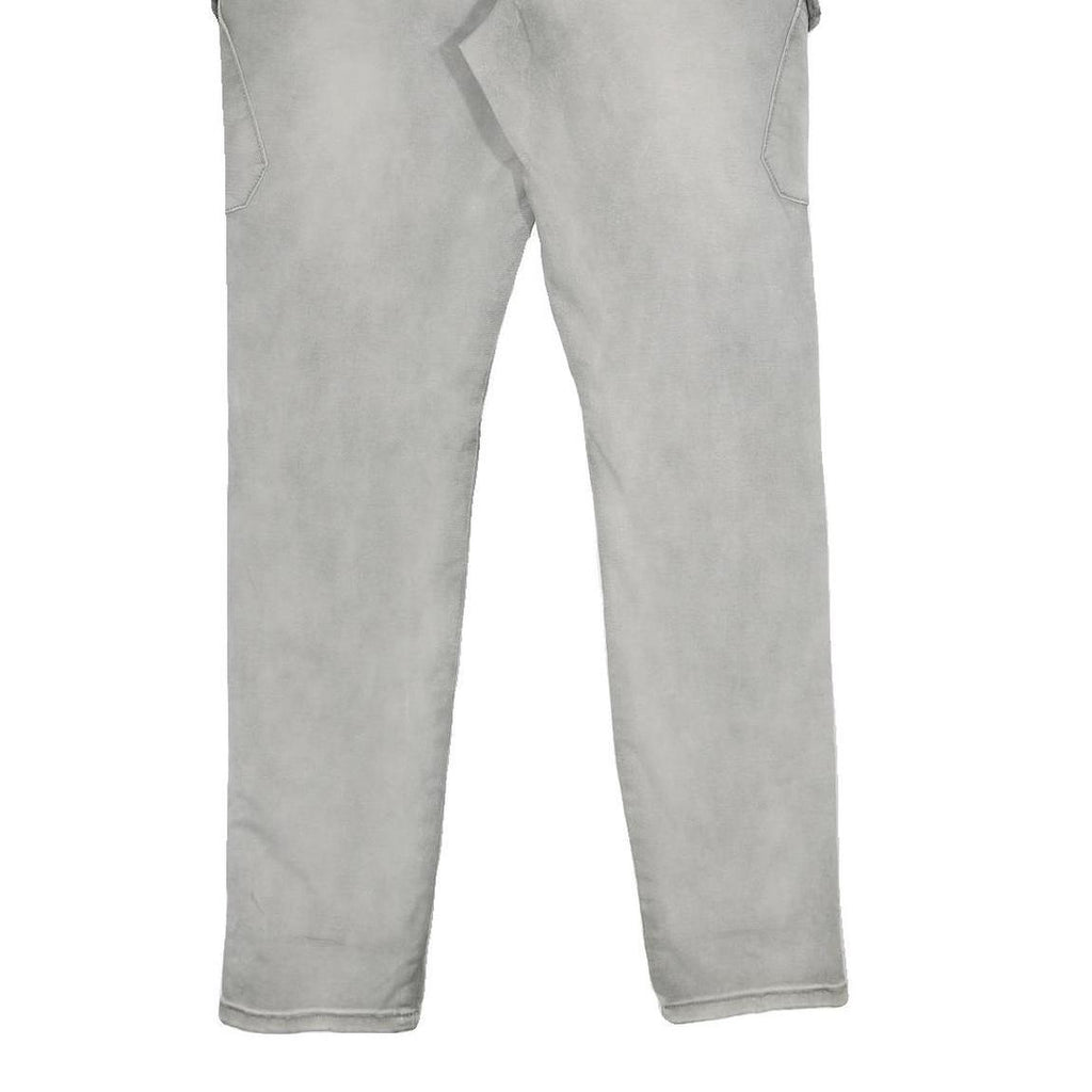 NILE ATELIER Womens Cotton Blend Grey Regular Fit Cargo Trousers W32 L32 Utility