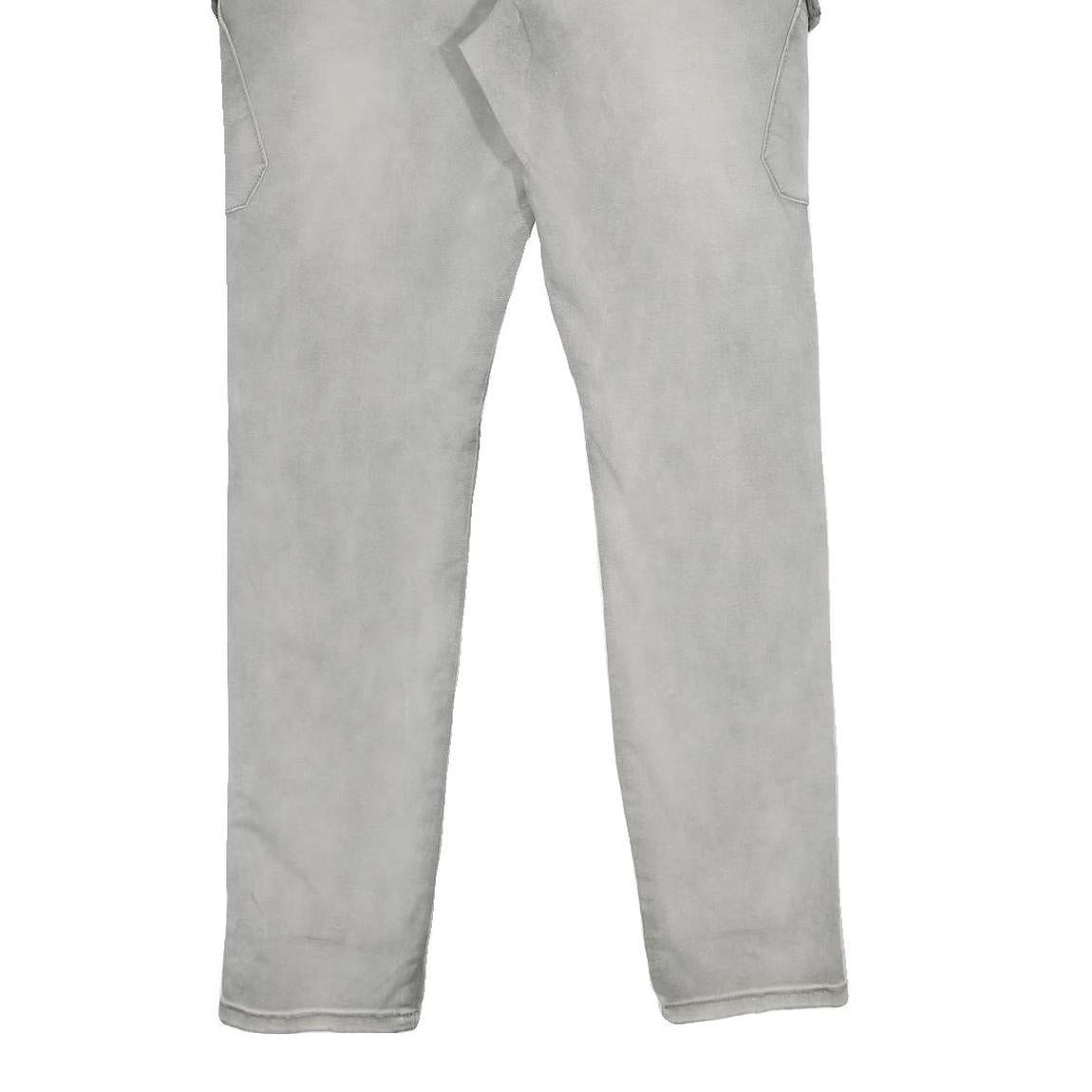 NILE ATELIER Womens Cotton Blend Grey Regular Fit Cargo Trousers W32 L32 Utility