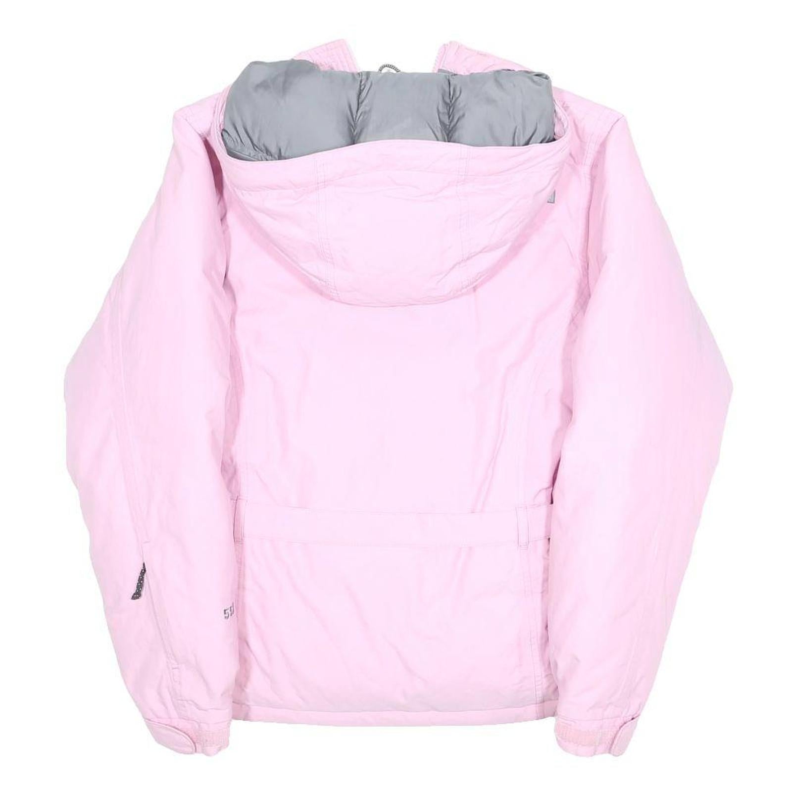THE NORTH FACE Womens Pink & Grey Insulated Puffer Jacket S Polyester Blend Zip