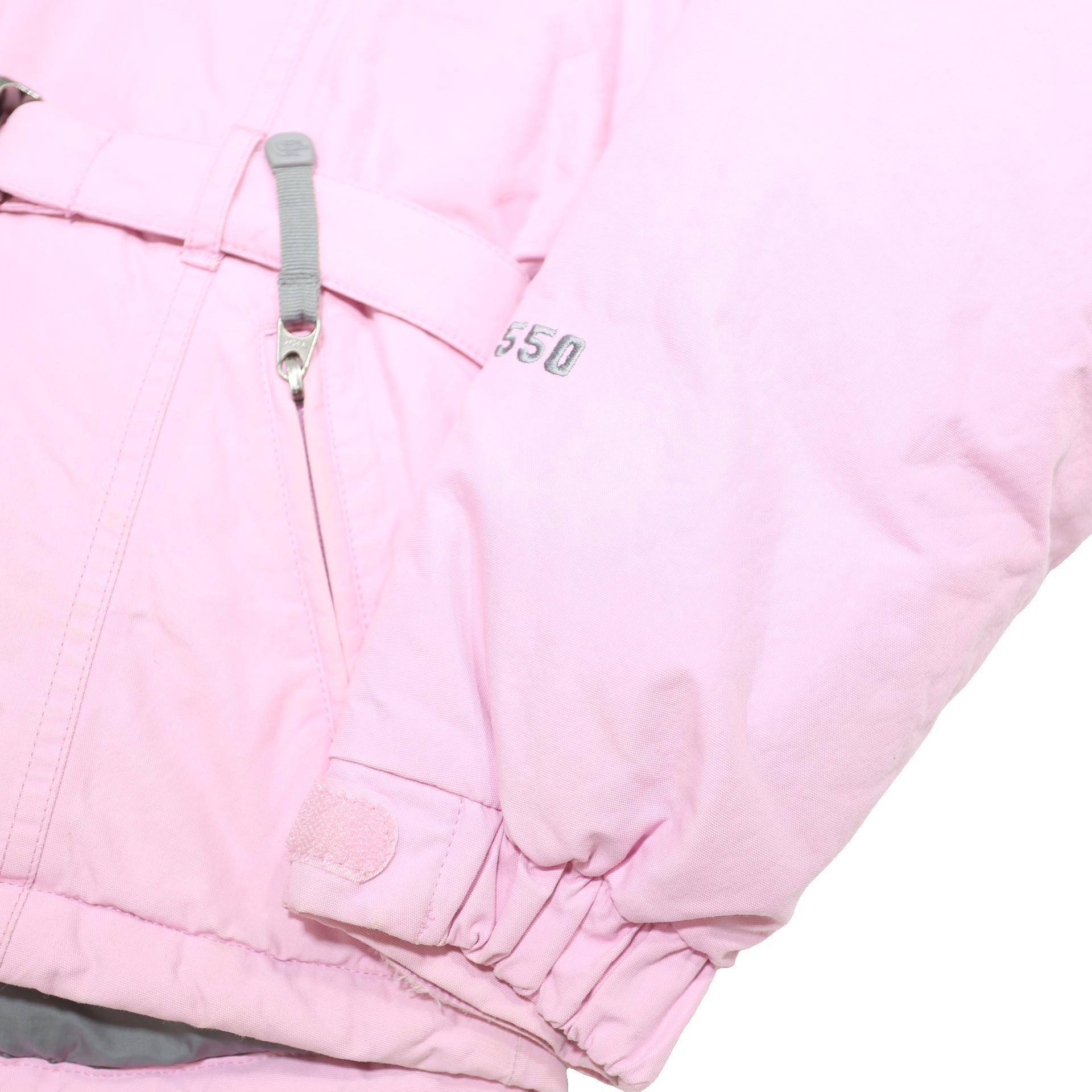 THE NORTH FACE Womens Pink & Grey Insulated Puffer Jacket S Polyester Blend Zip