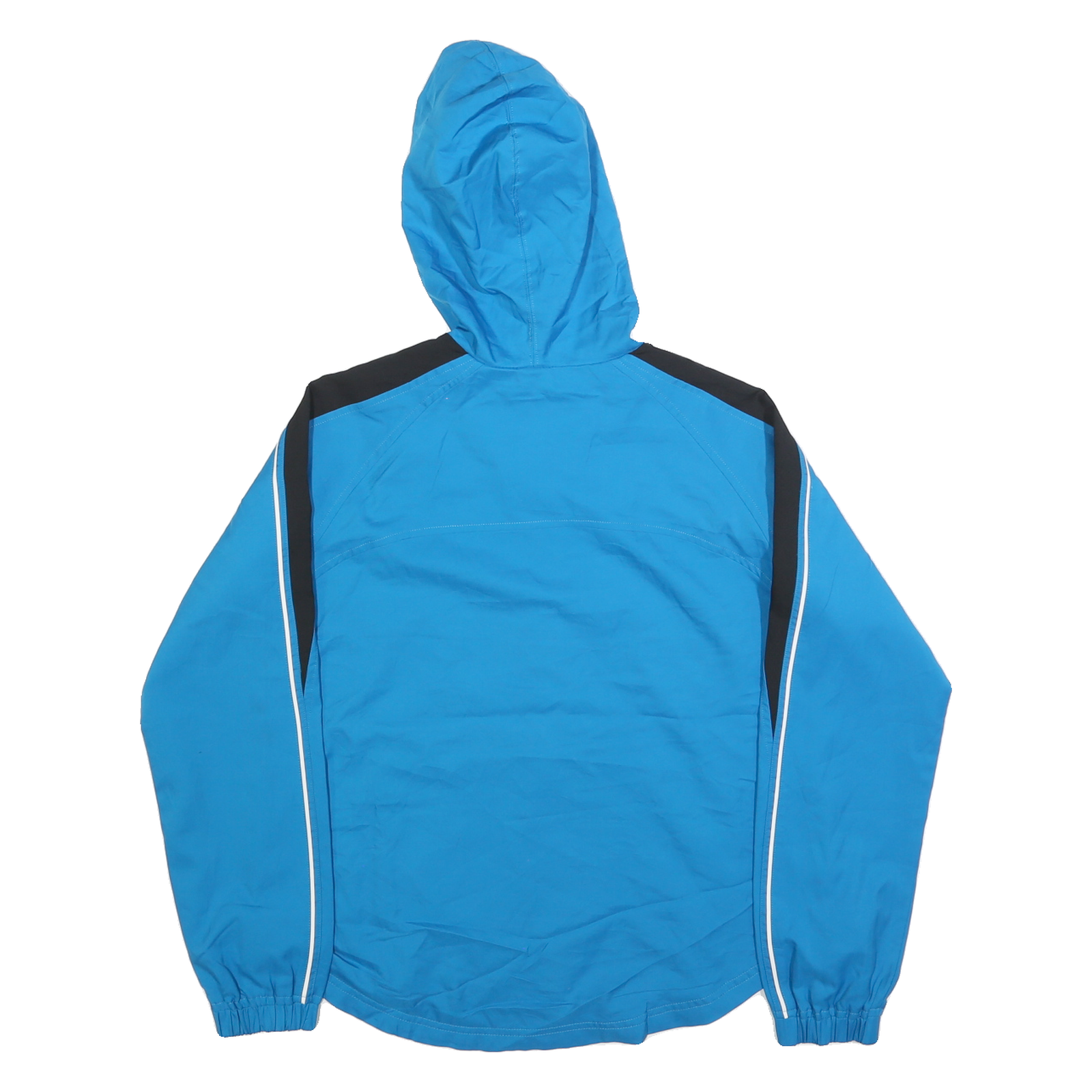 REEBOK Womens Blue & Black Zip Jacket M Polyester Blend Lightweight Activewear