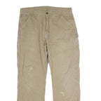 CARHARTT Mens Cotton Blend Beige Regular Fit Straight Leg Trousers W34 L29