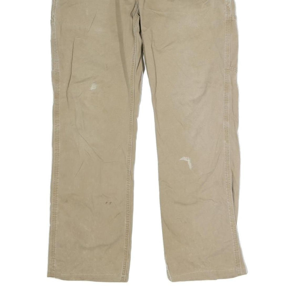 CARHARTT Mens Cotton Blend Beige Regular Fit Straight Leg Trousers W34 L29