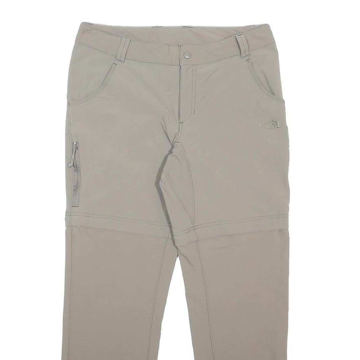 THE NORTH FACE Womens Nylon Beige Regular Leg Trousers W30 L28 Outdoor Zip