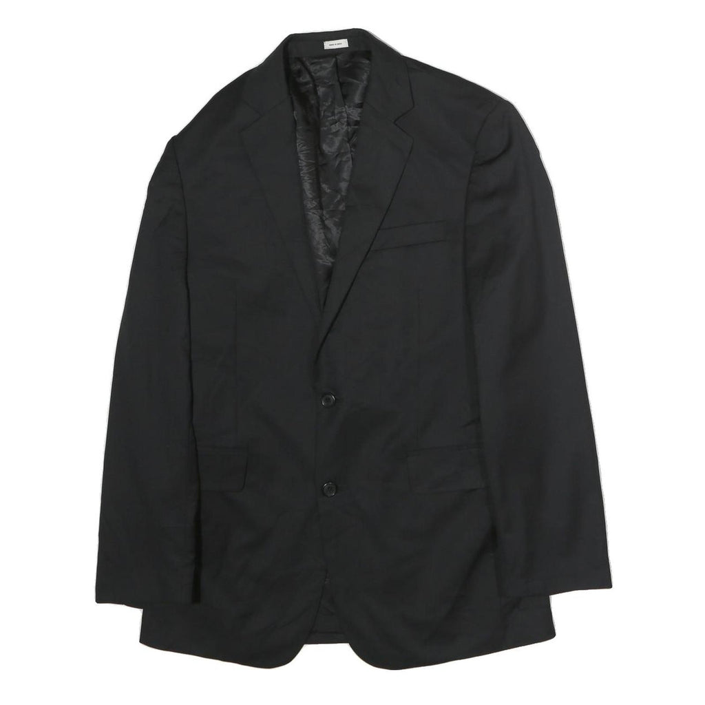 Mens Black Classic Cotton Blazer Jacket M Button Closure Plain Formal