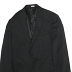 Mens Black Classic Cotton Blazer Jacket M Button Closure Plain Formal