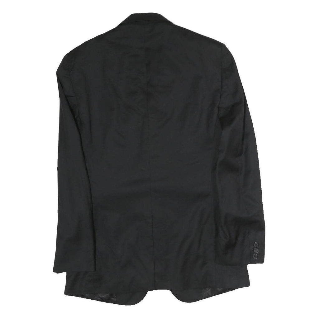 Mens Black Classic Cotton Blazer Jacket M Button Closure Plain Formal