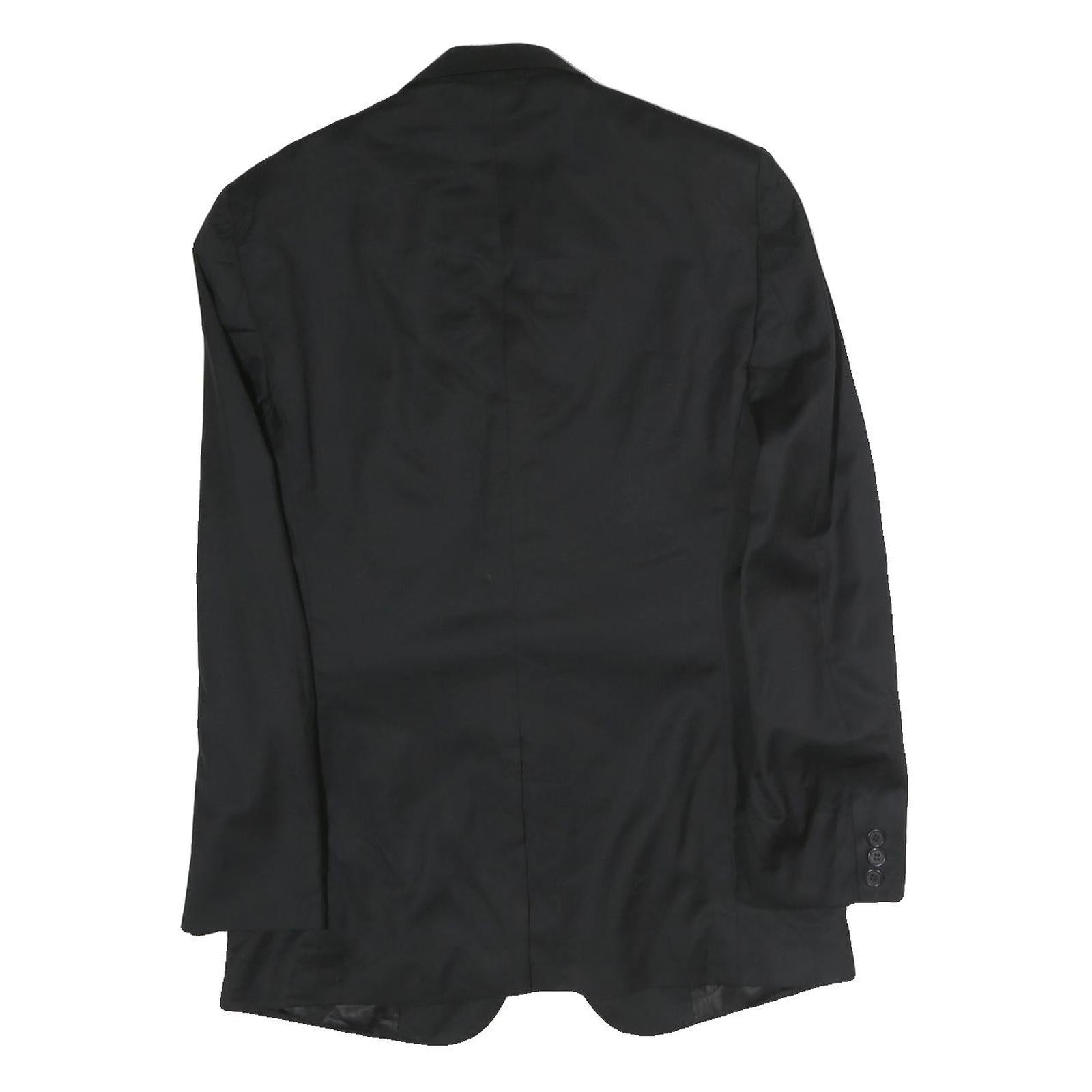Mens Black Classic Cotton Blazer Jacket M Button Closure Plain Formal