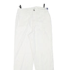 LA STRADA Womens White Regular Fit Straight Trousers W28 L29 Polyester Blend Zip