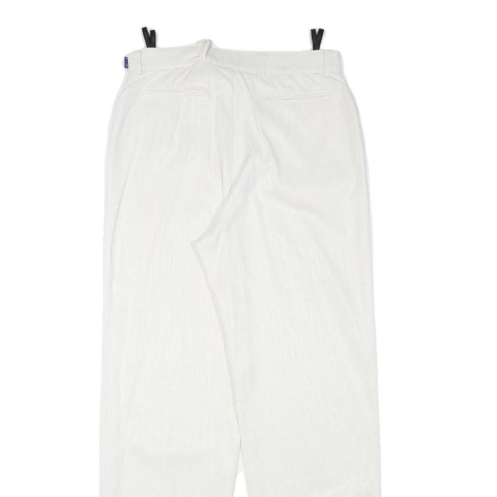LA STRADA Womens White Regular Fit Straight Trousers W28 L29 Polyester Blend Zip