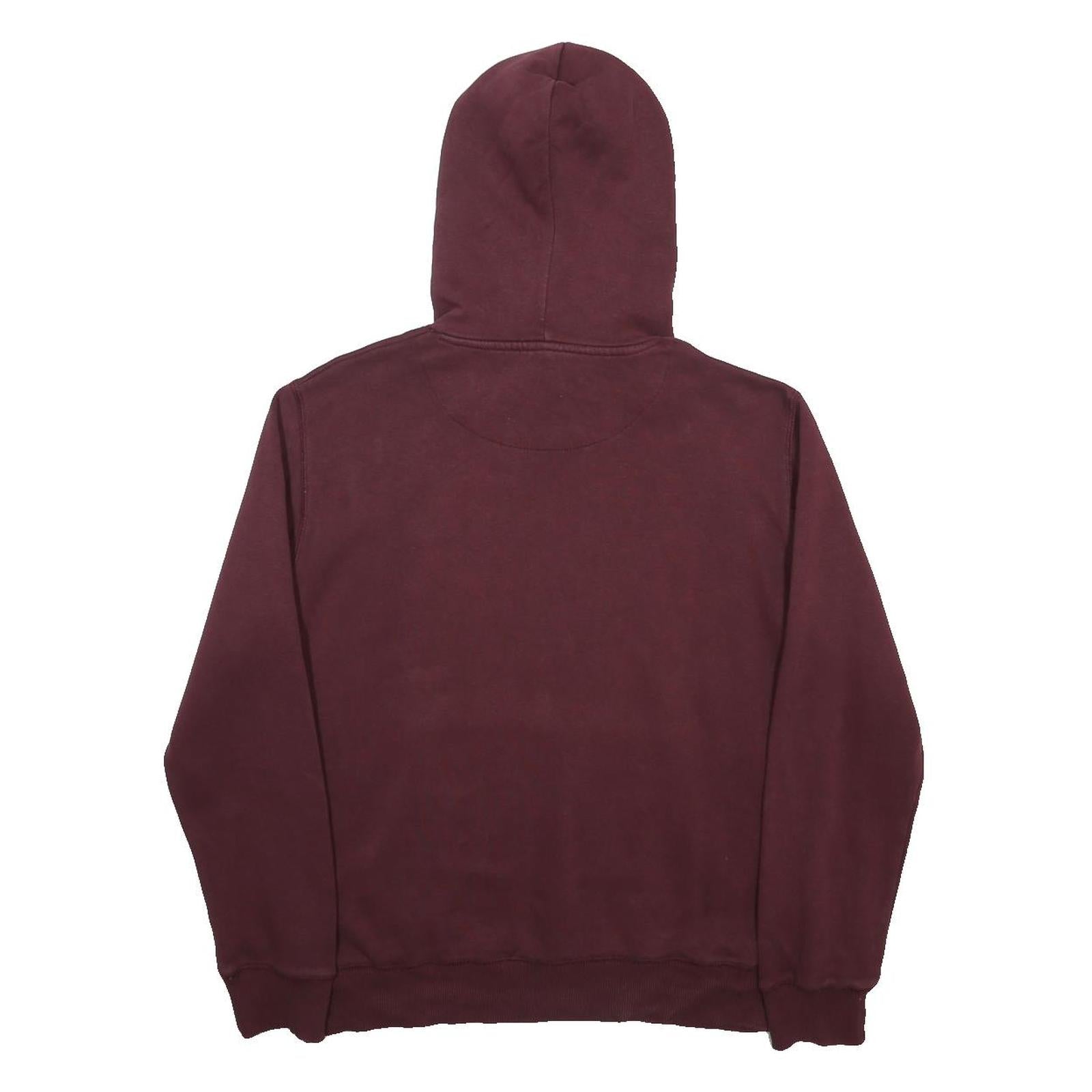 FRENCH CONNECTION Mens Maroon Hoodie M Cotton Blend Pullover Hooded Sweatshirt