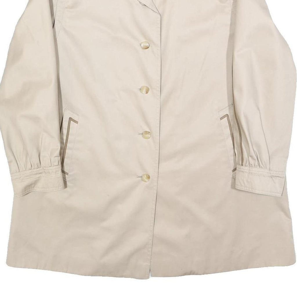 F & S MODELL Womens Beige Cotton Blend Button Jacket M Casual Lightweight