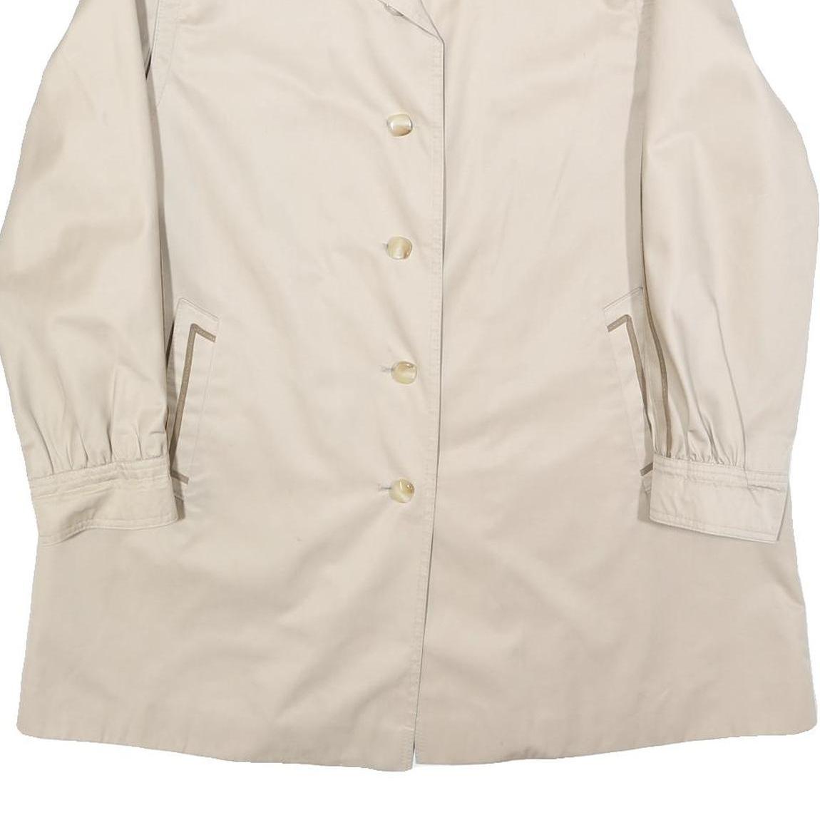 F & S MODELL Womens Beige Cotton Blend Button Jacket M Casual Lightweight